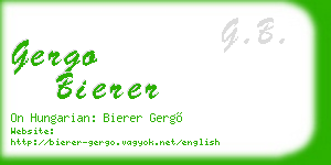 gergo bierer business card